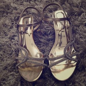 Girls gold high heels